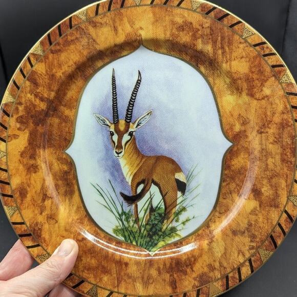 Lynn Chase Plate African Portraits Gazelle Luncheon Dinner 9 Inch Safari 1990s - Picture 6 of 10